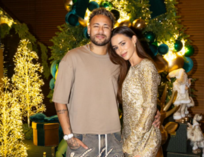 Neymar e Bruna Biancardi comemoram um ano de amor ao lado de Mel!