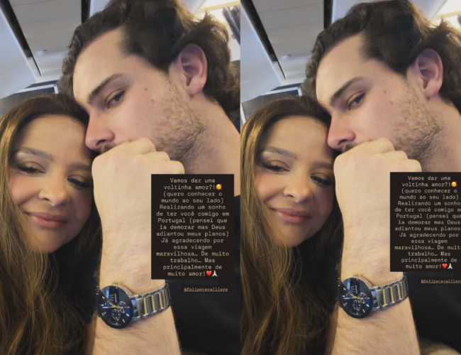 Maiara expressa amor ao namorado em viagem: “Desejo explorar o mundo com você