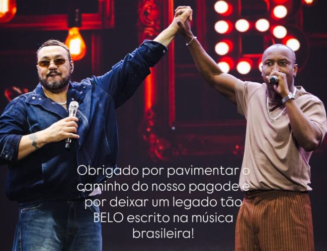 Thiaguinho expressa gratidão a Belo por abrir portas para o pagode